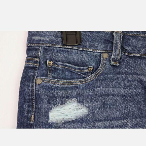 Paige Denim Shorts Sz.28 Jimmy Jimmy Short DSTRESSED Med Wash Rolled Cuff - Picture 2 of 5